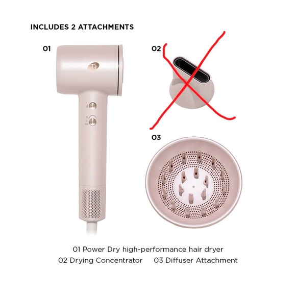 T3 Soft Pink Hair Dryer with Adjustable Settings with Diffuser - Picture 6 of 7